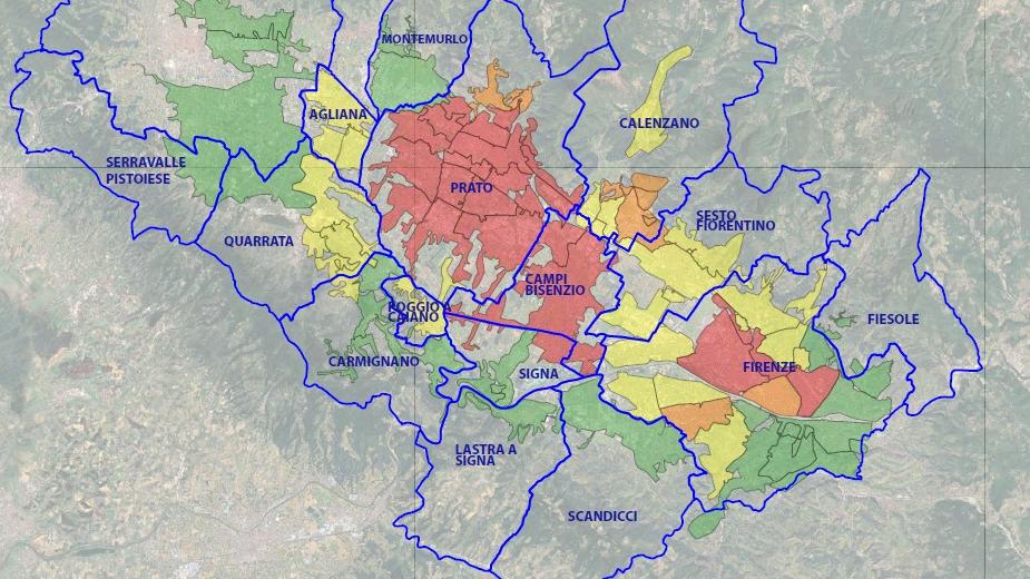 Le zone interessate dai cali di pressione durante i lavori