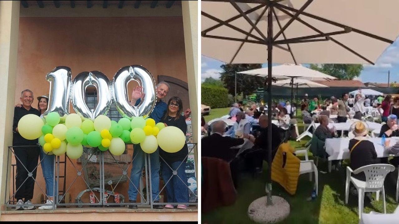 I titolari dell'Agraria Puccioni e la festa per i 100 anni di attività 