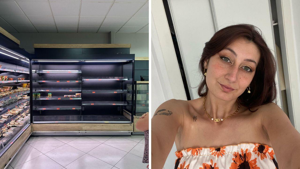 Viola Pieroni e un supermercato spagnolo preso d'assalto