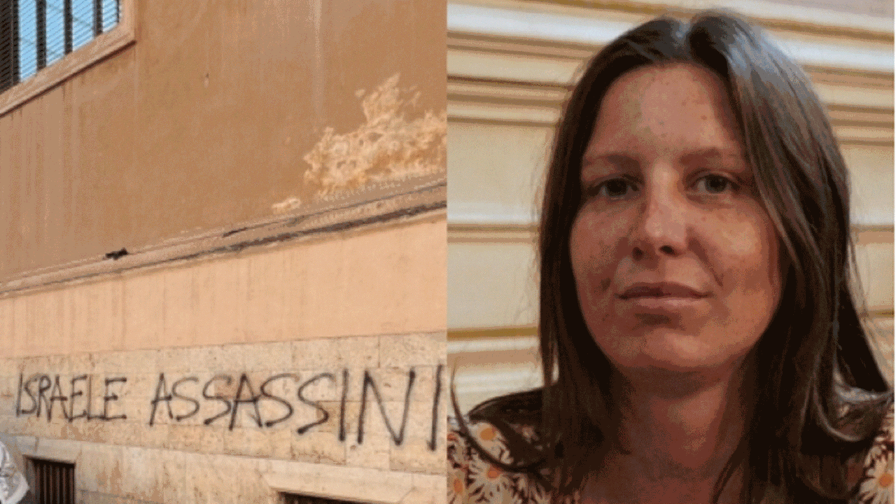 A sinistra la scritta e a destra Denise Bertozzi (foto Stick)