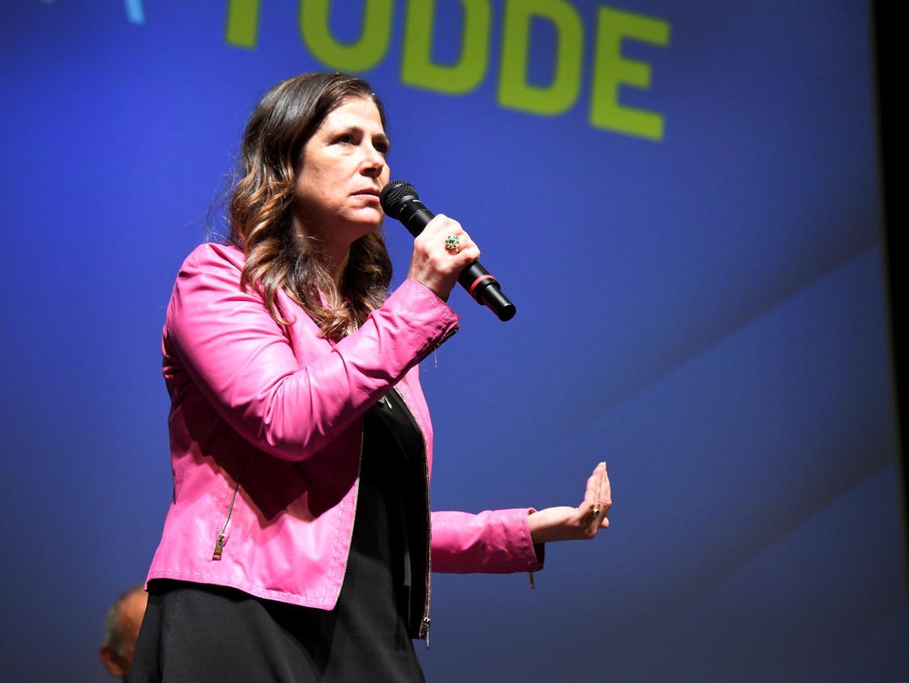 La presidente della regione Sardegna Alessandra Todde