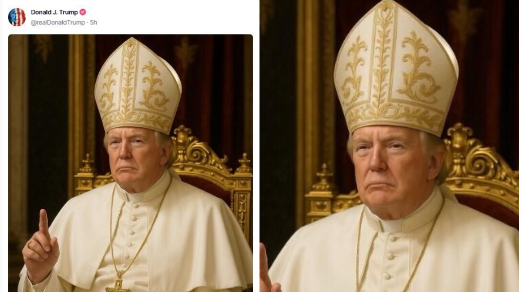 Donald Trump vestito da papa, il fotomontaggio pubblicato dalla Casa Bianca e sul social Truth