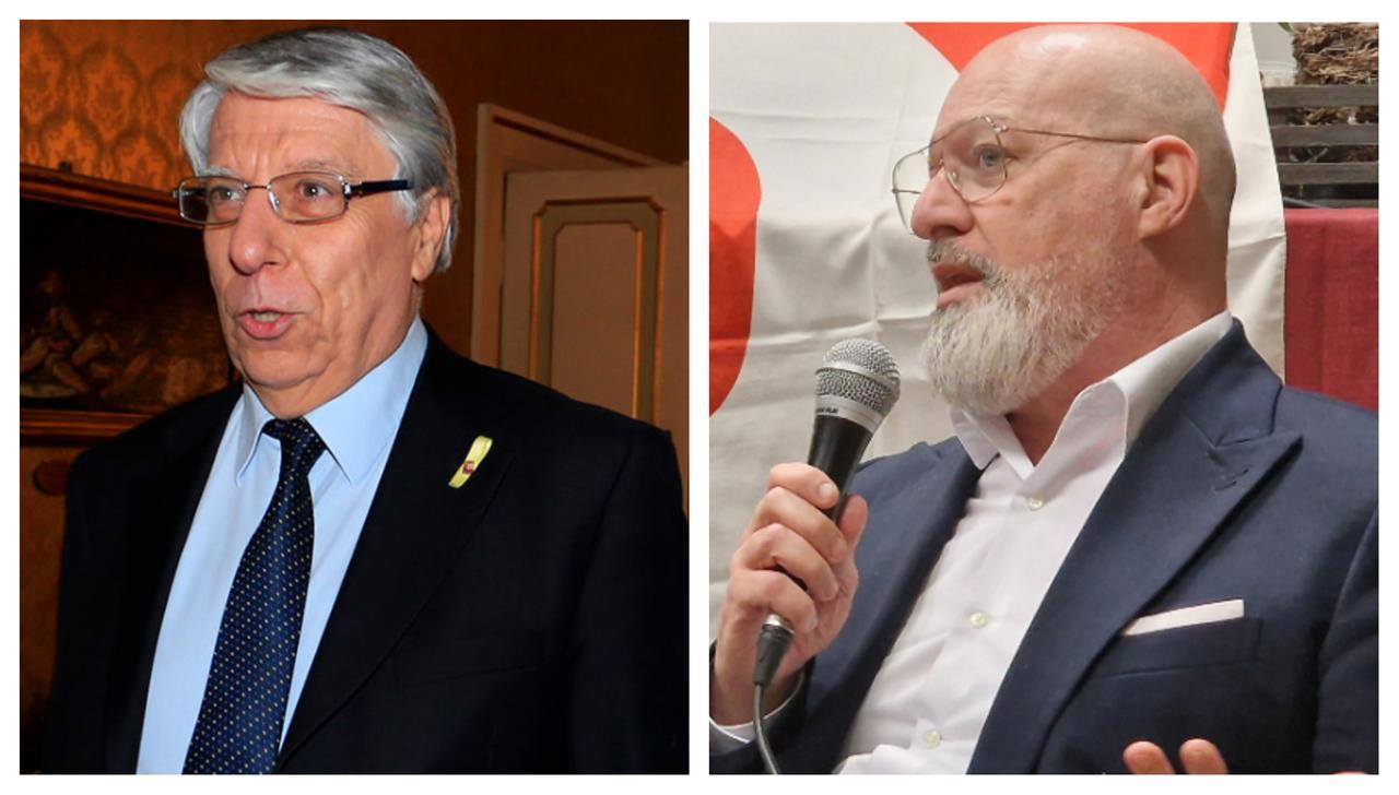 A sinistra l'ex senatore Carlo Giovanardi, a destra Stefano Bonaccini