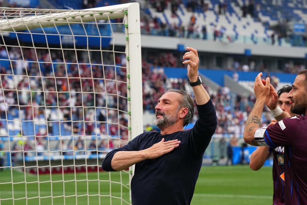 Reggiana, mister Dionigi: «I ragazzi sono stati super. Ora dobbiamo rimanere umili fino alla fine»