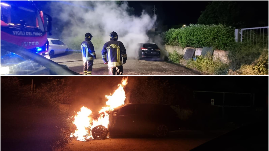 Nuoro, auto in fiamme nella notte: nel mirino una guardia giurata – VIDEO