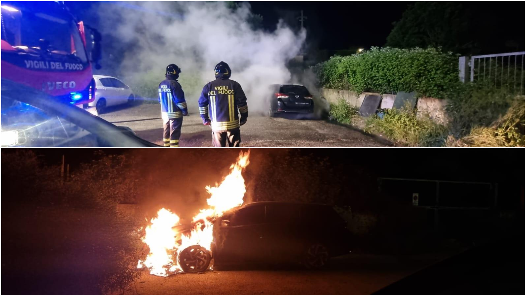 Nuoro, auto in fiamme nella notte: nel mirino una guardia giurata – VIDEO