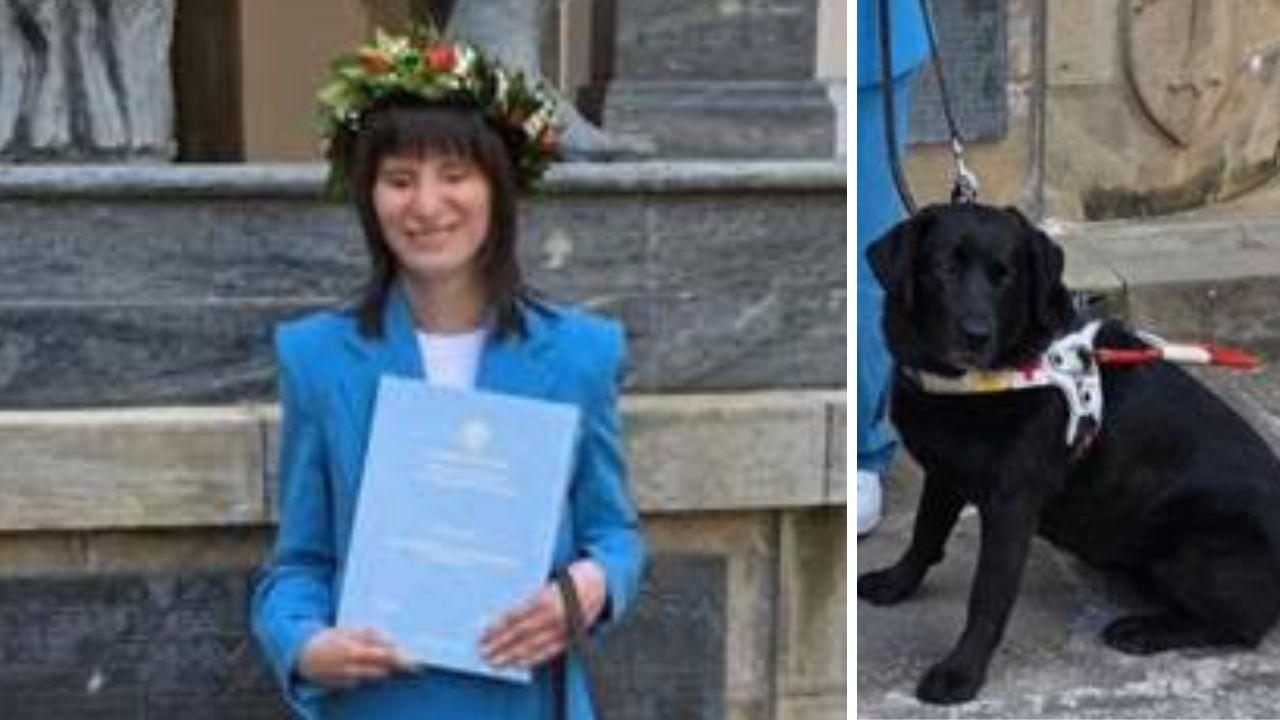 Laura Paolini e il cane guida Jackie