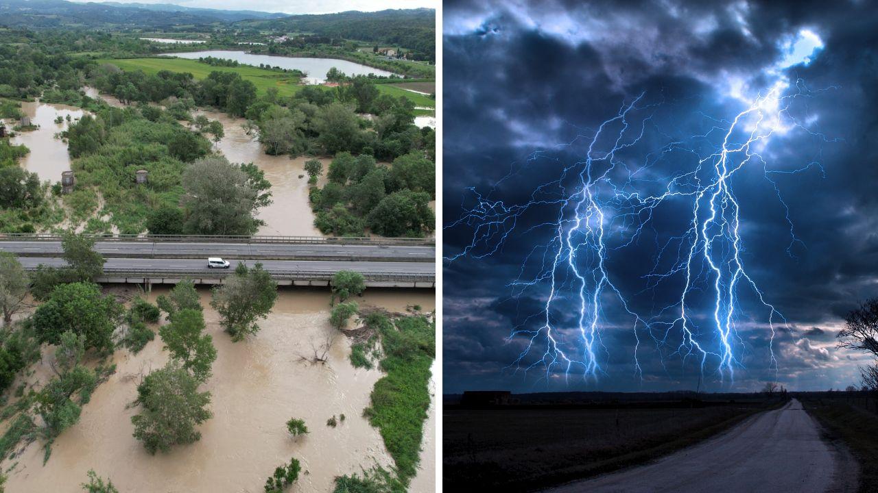 
	A sinistra i danni del maltempo in Toscana luned&igrave; 5 maggio

