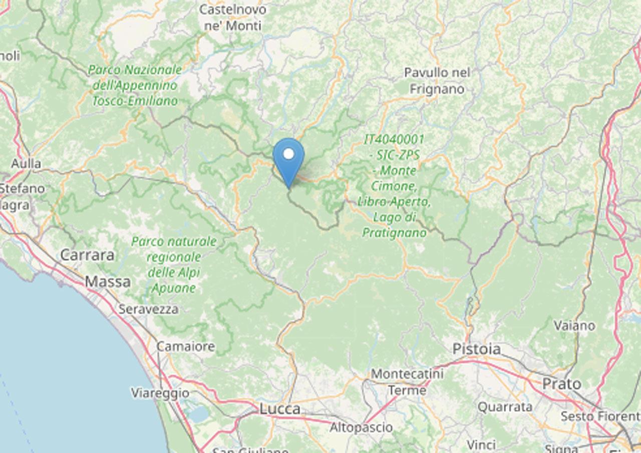 
	L'epicentro del lieve sisma

