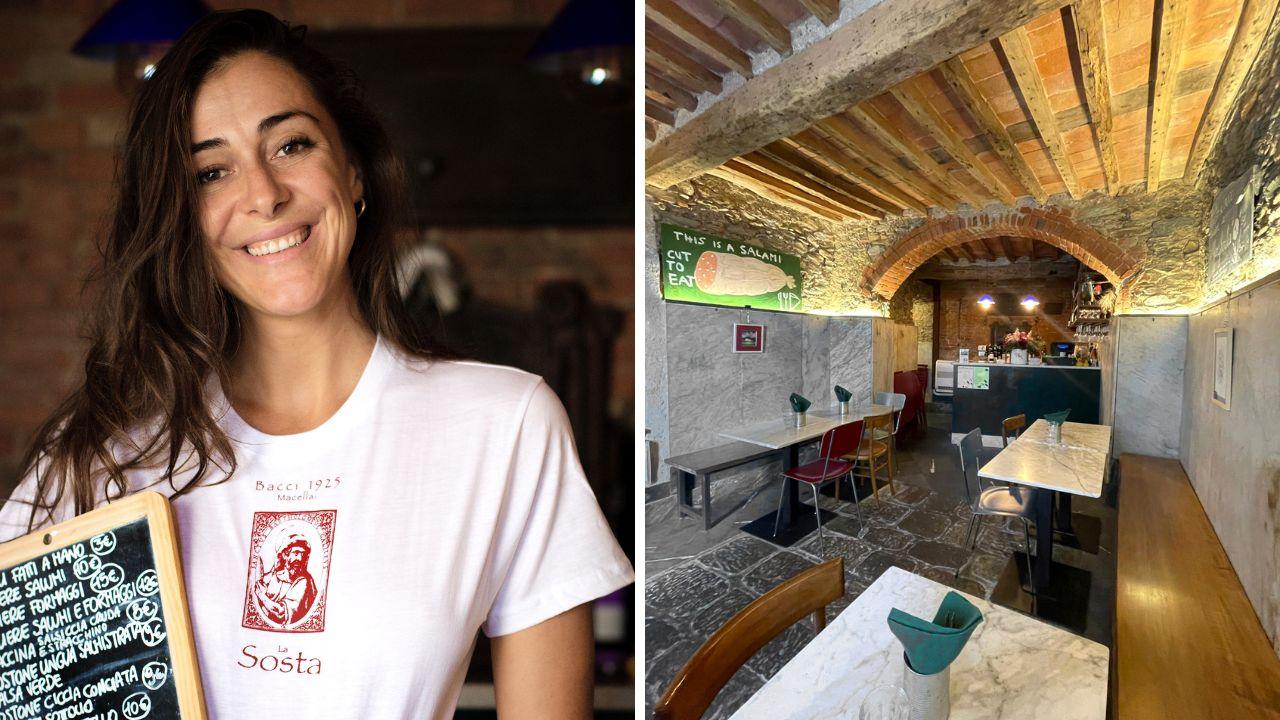 Margherita Bacci e la sala della Sosta (foto Mollo)