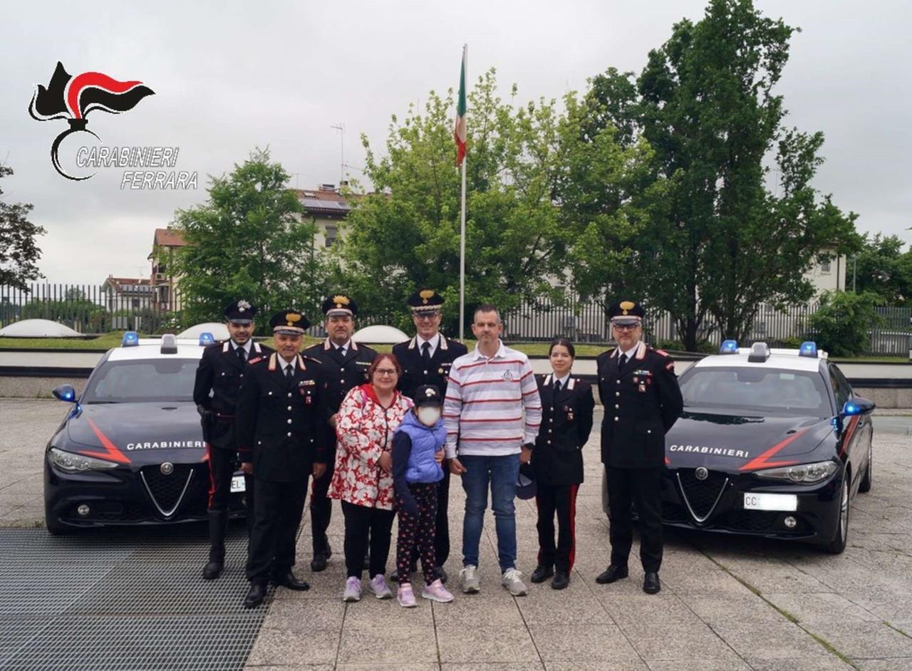Clarissa, un giorno da carabiniere per la bimba di Poggio Renatico