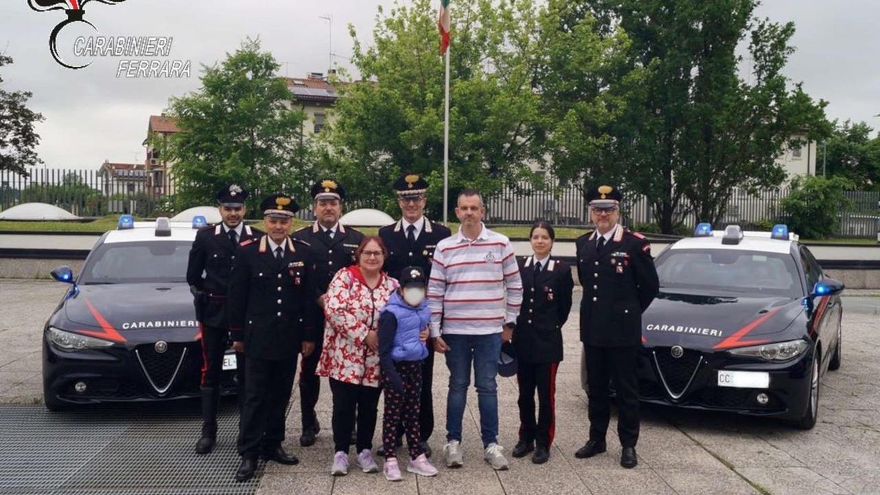 Clarissa, un giorno da carabiniere per la bimba di Poggio Renatico