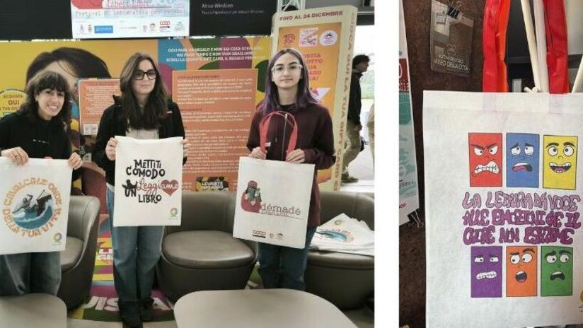 Livorno, al festival di letteratura per ragazzi le borsine che invitano a leggere: sono creazioni del Cecioni<br type="_moz" />