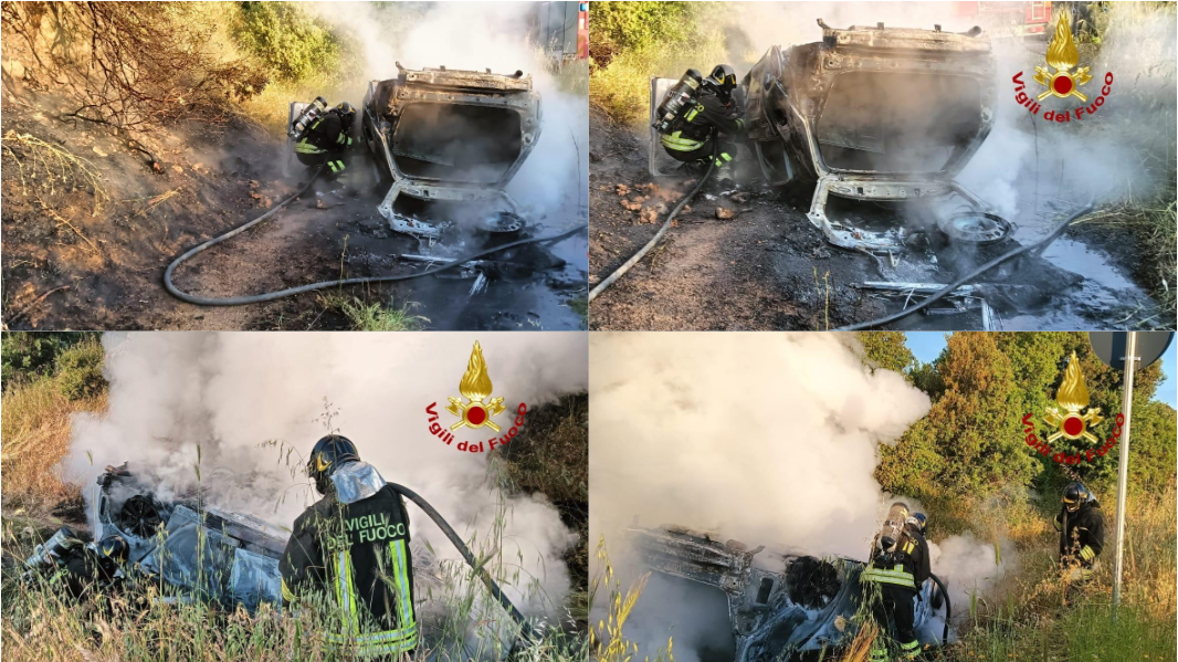 Auto si ribalta e prende fuoco sulla provinciale 14: interviene l’elisoccorso