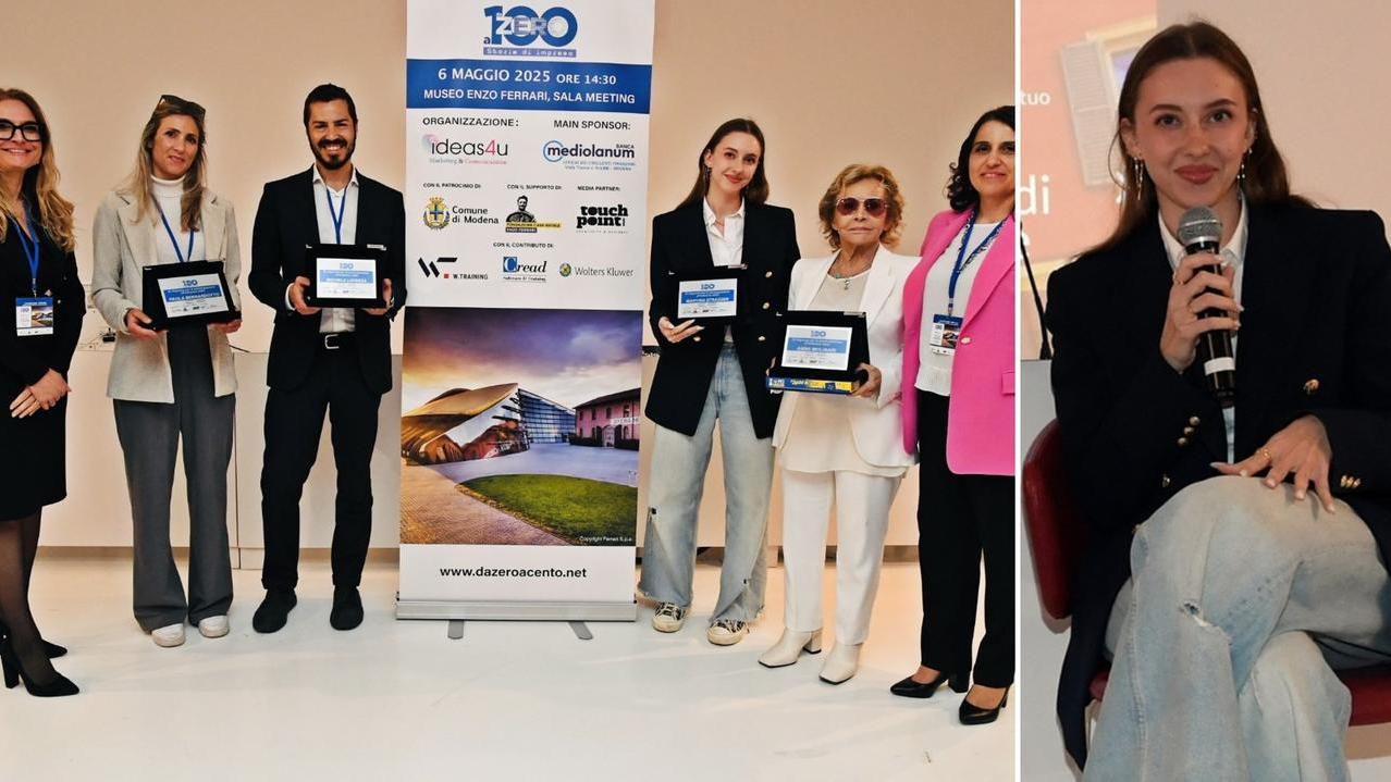 Martina Strazzer e gli imprenditori premiati