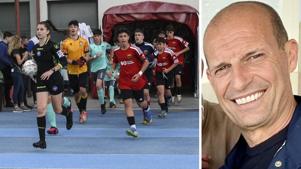 
	Un momento del torneo (foto Agenzia Bf) e Allegri in tribuna sabato 10 maggio

