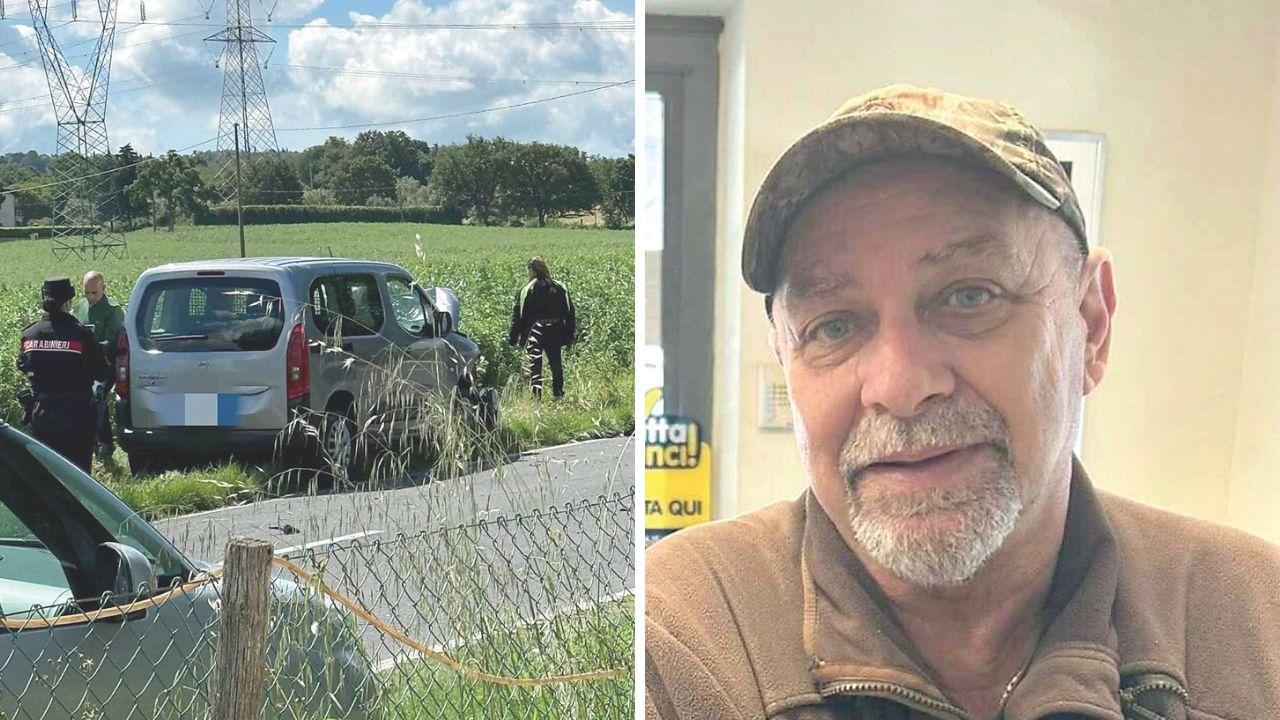 Il punto in cui è avvenuto l’incidente e Massimo Modesti, 63 anni