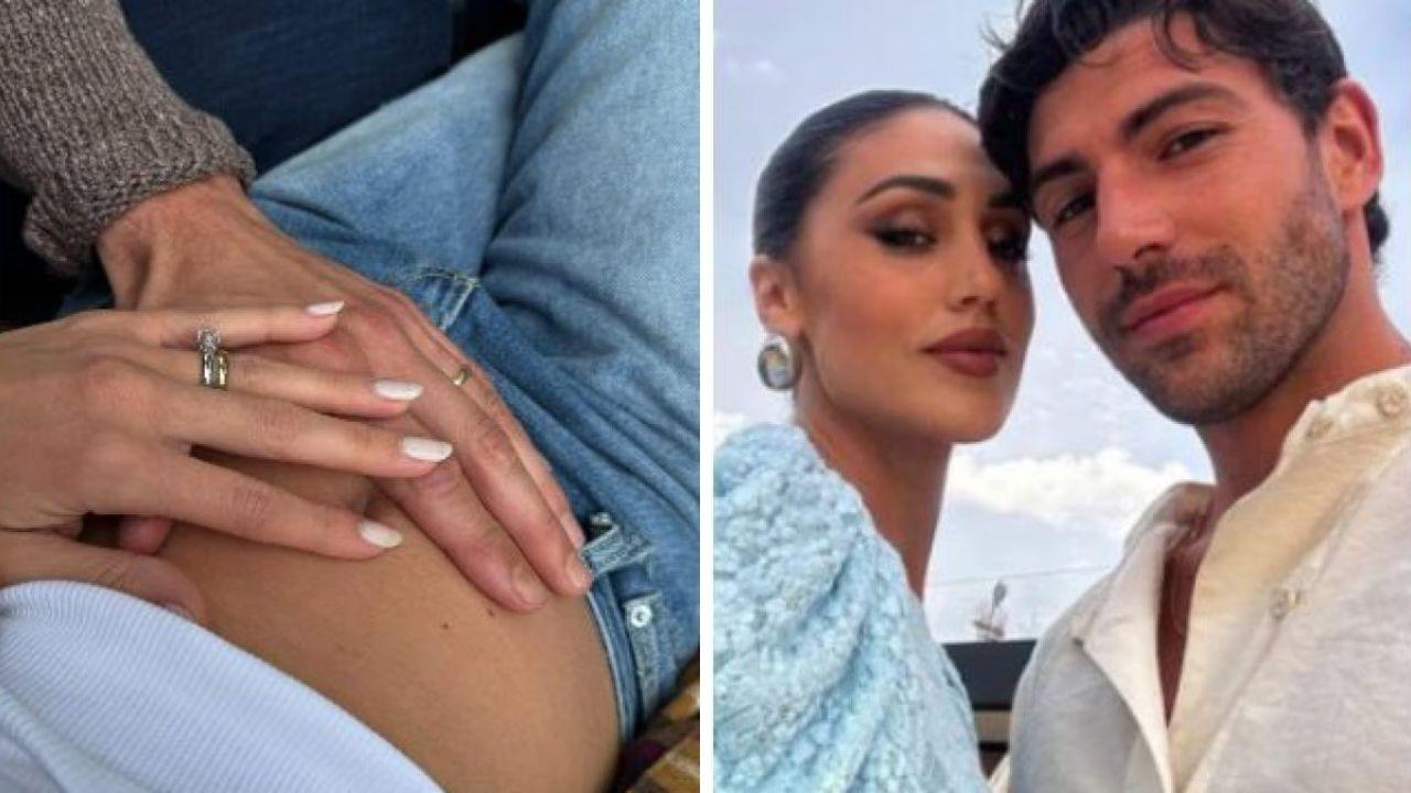 
	A sinistra la foto sui social che annuncia la gravidanza&nbsp;

