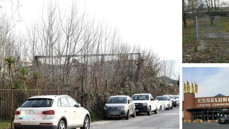 A sx l’area di nuova edificabilità in via Nerici a Sant’Anna. A dx l'area del supermercato Esselunga di San Concordio destinata a ospitare un ampliamento della struttura