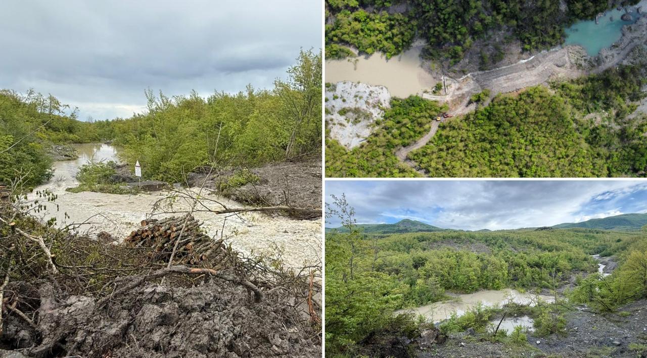 
	Gli effetti della frana sul torrente Dragone

