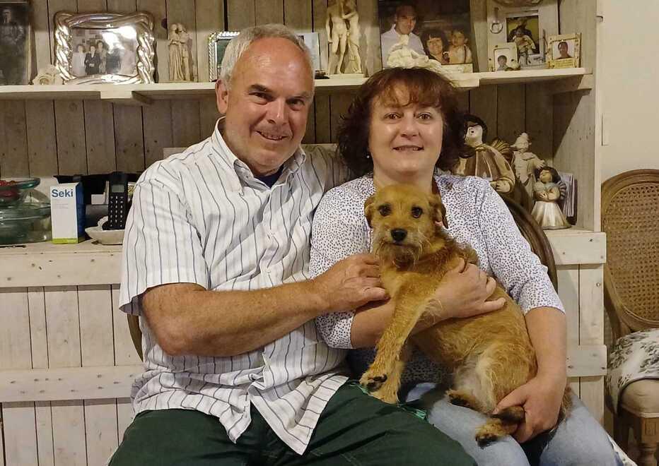 
	Narciso Benedetti e Caterina Bonuccelli con la loro amata Zoe finalmente a casa

