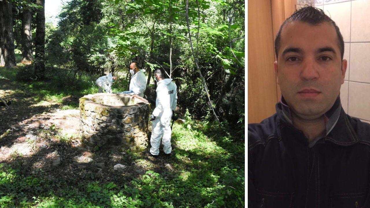 
	I Ris al pozzo in cui venne trovato il corpo e Nicolas Matias Del Rio

