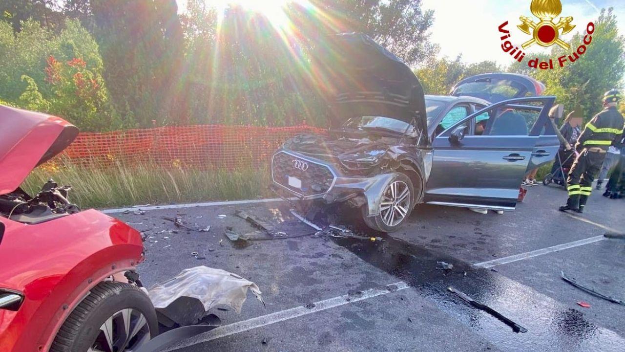 Le auto coinvolte nell'incidente