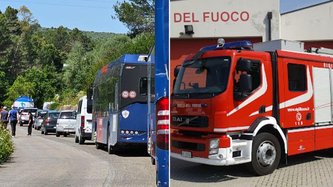 Si ribalta un trattore, traffico in tilt sulla strada per Tissi