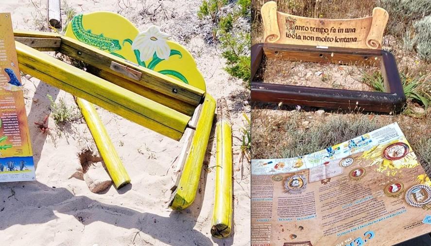Vandali scatenati a Tavolara: distrutti i pannelli informativi dell’Amp