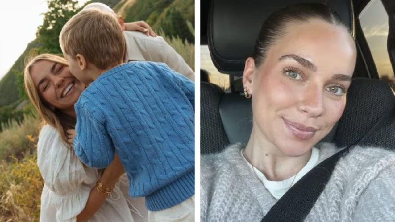 Emilie Kiser con il figlio