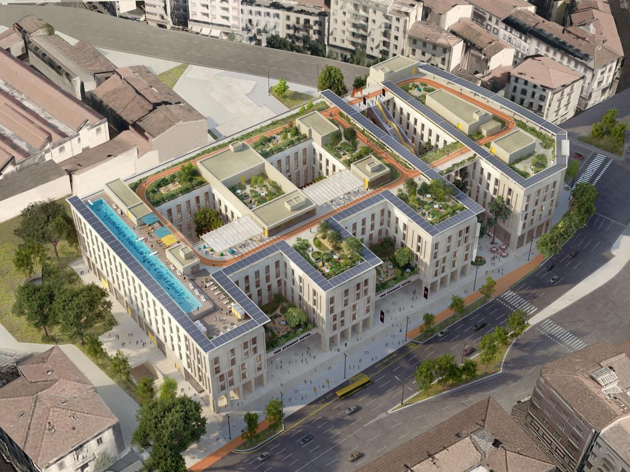 
	Una veduta aerea del&nbsp;The Social Hub Florence

