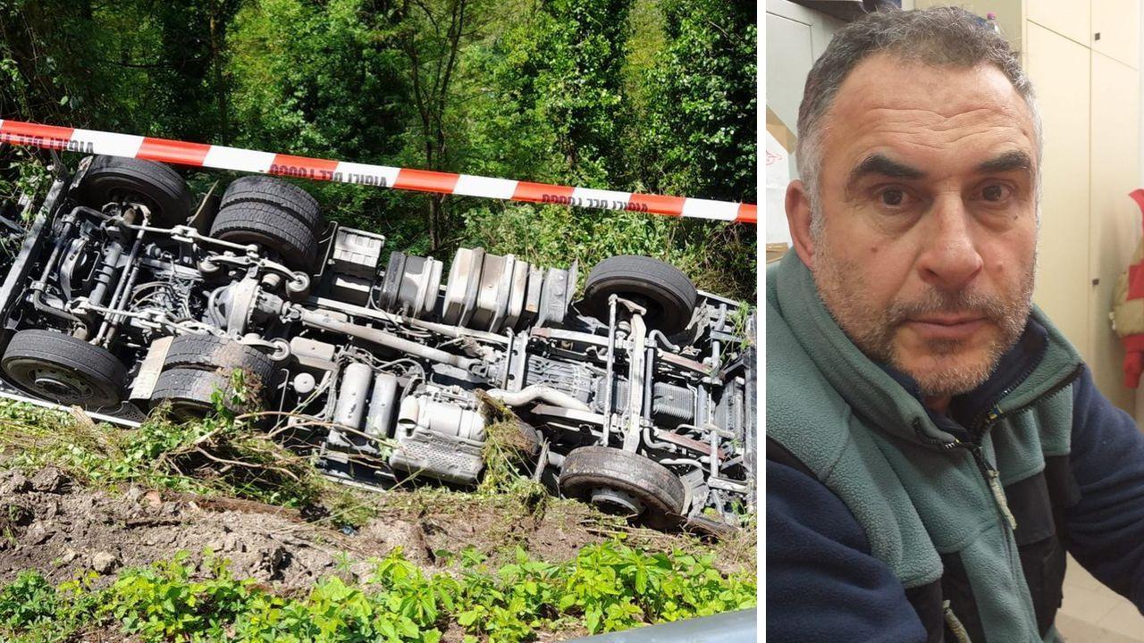 
	Il camion precipitato e la vittima, Fatmir Bici, 56 anni

