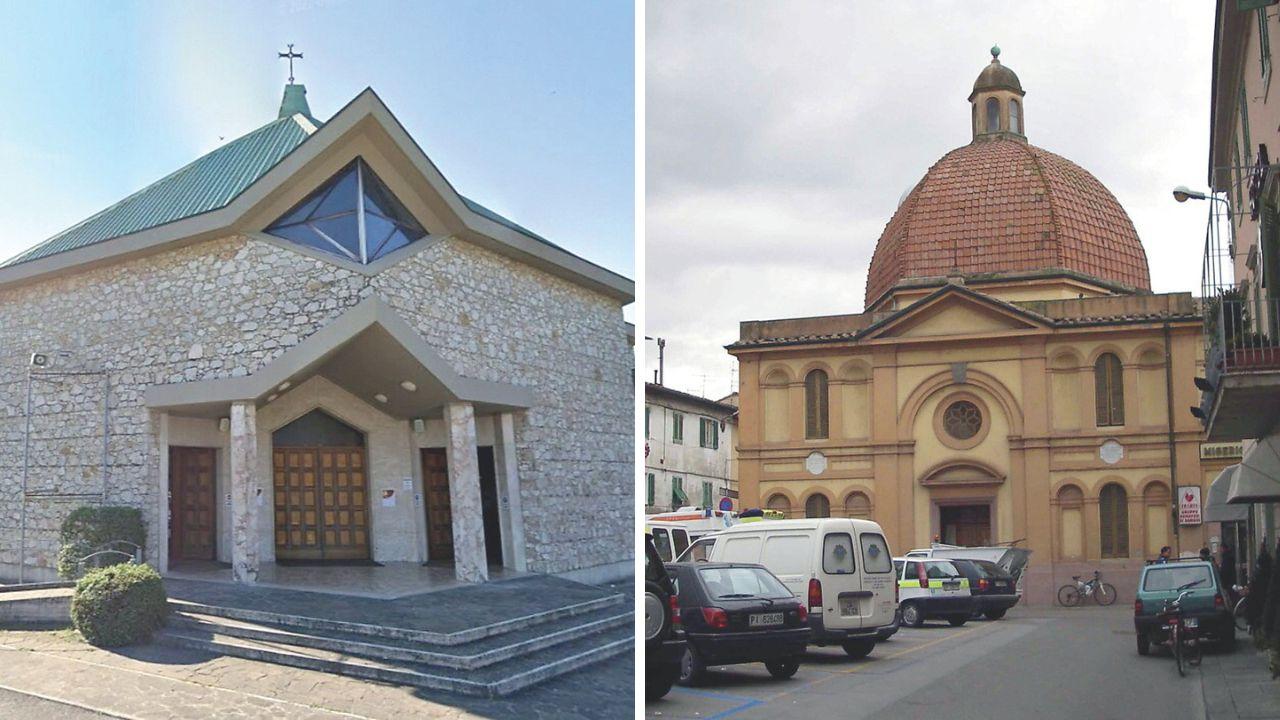 Da sx la chiesa ai Villaggi e quella della Misericordia