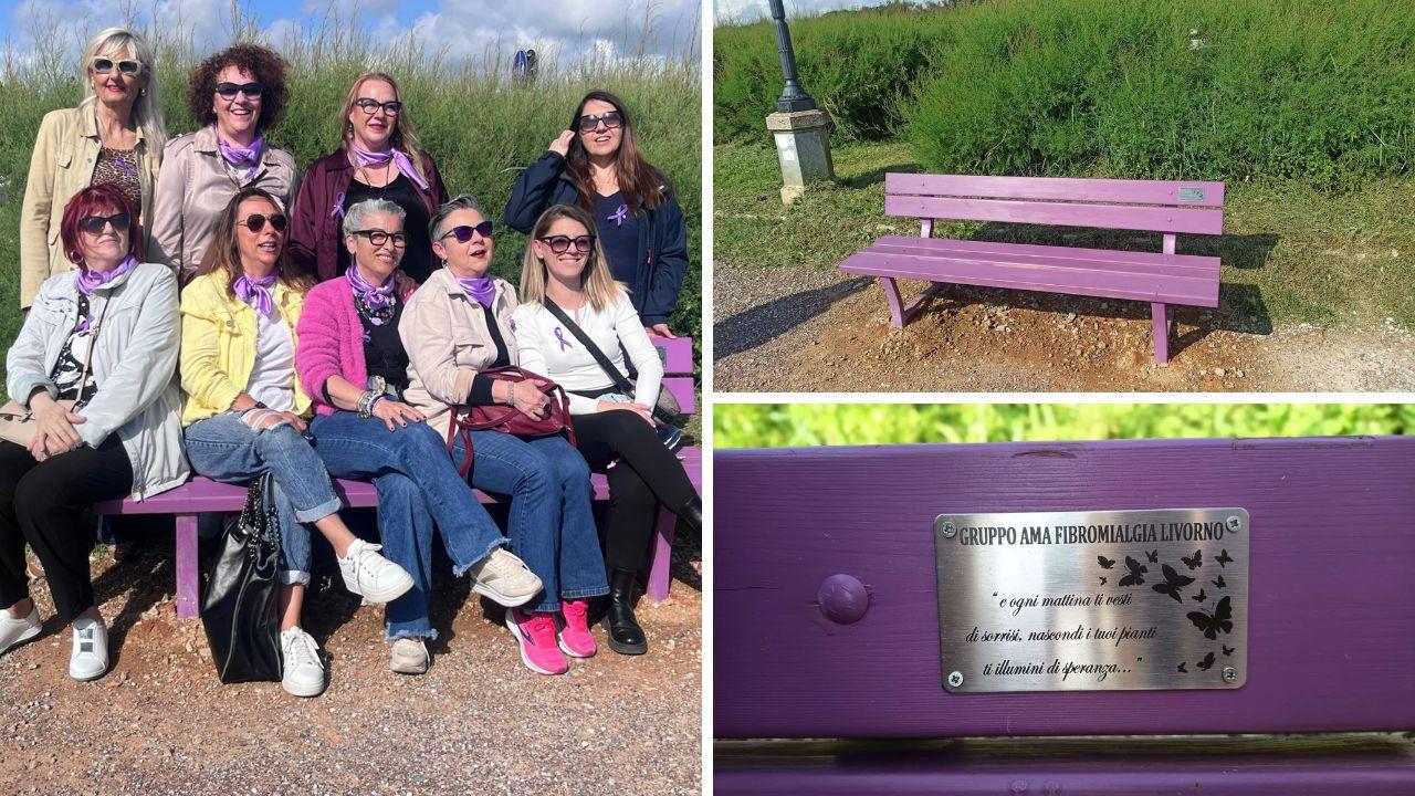 Livorno, sulla panchina viola vista mare per combattere la fibromialgia