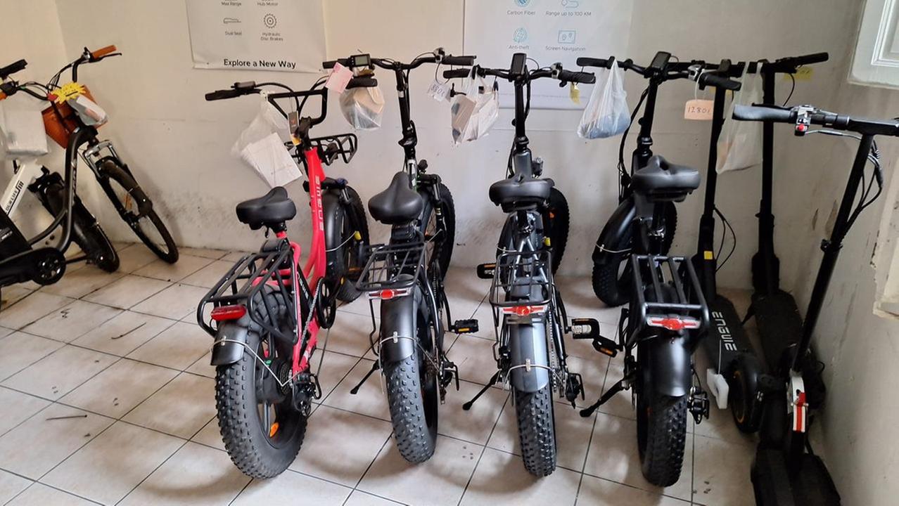 Alcune delle bici controllate dalla Municipale
