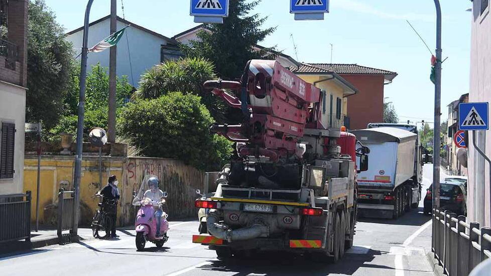 Il tratto di Aurelia che attraversa Turano