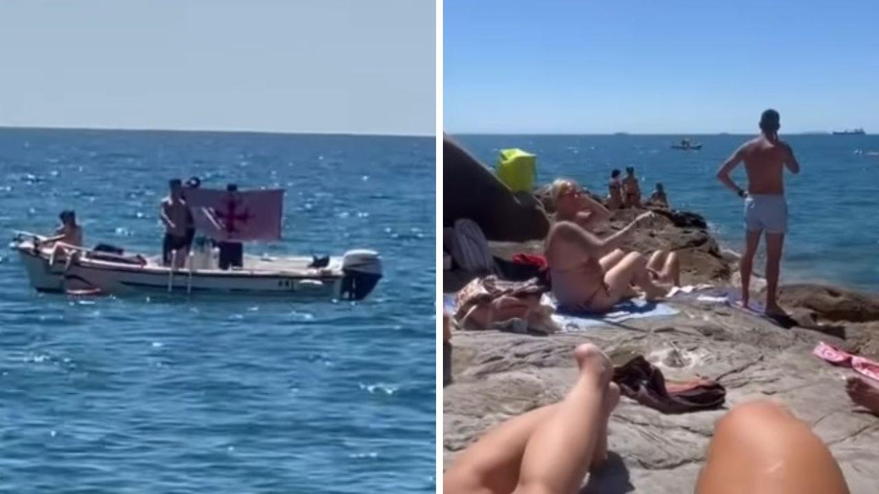 Il momento del blitz a Calafuria (Ig: Livornogramm)