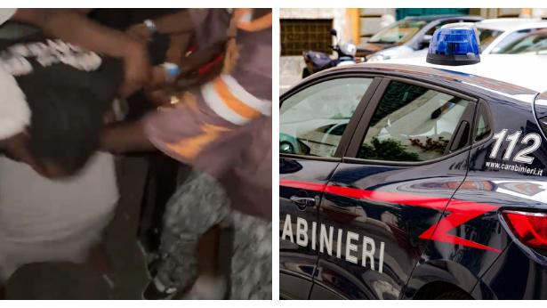 Un momento dell'aggressione ripresa in un video