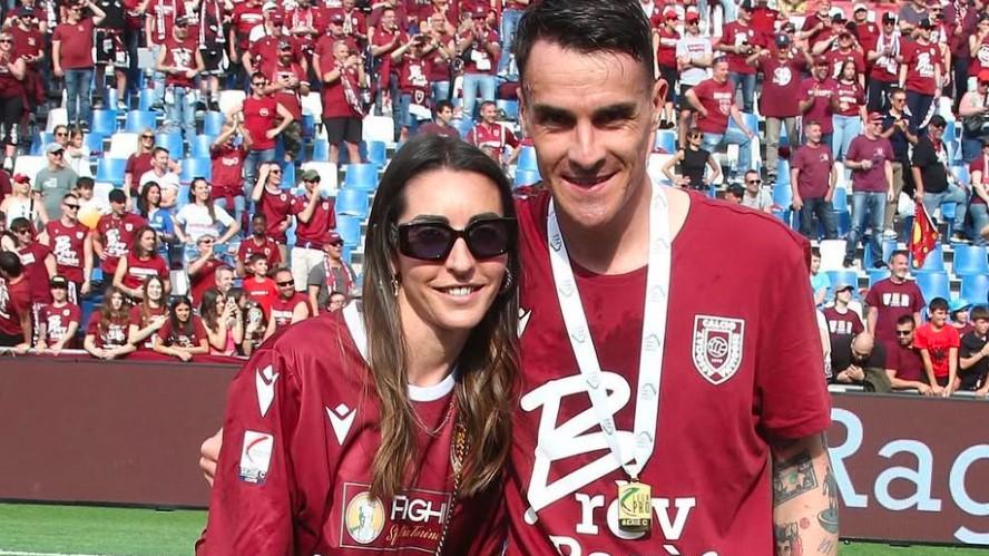 Luca Cigarini con la moglie Francesca