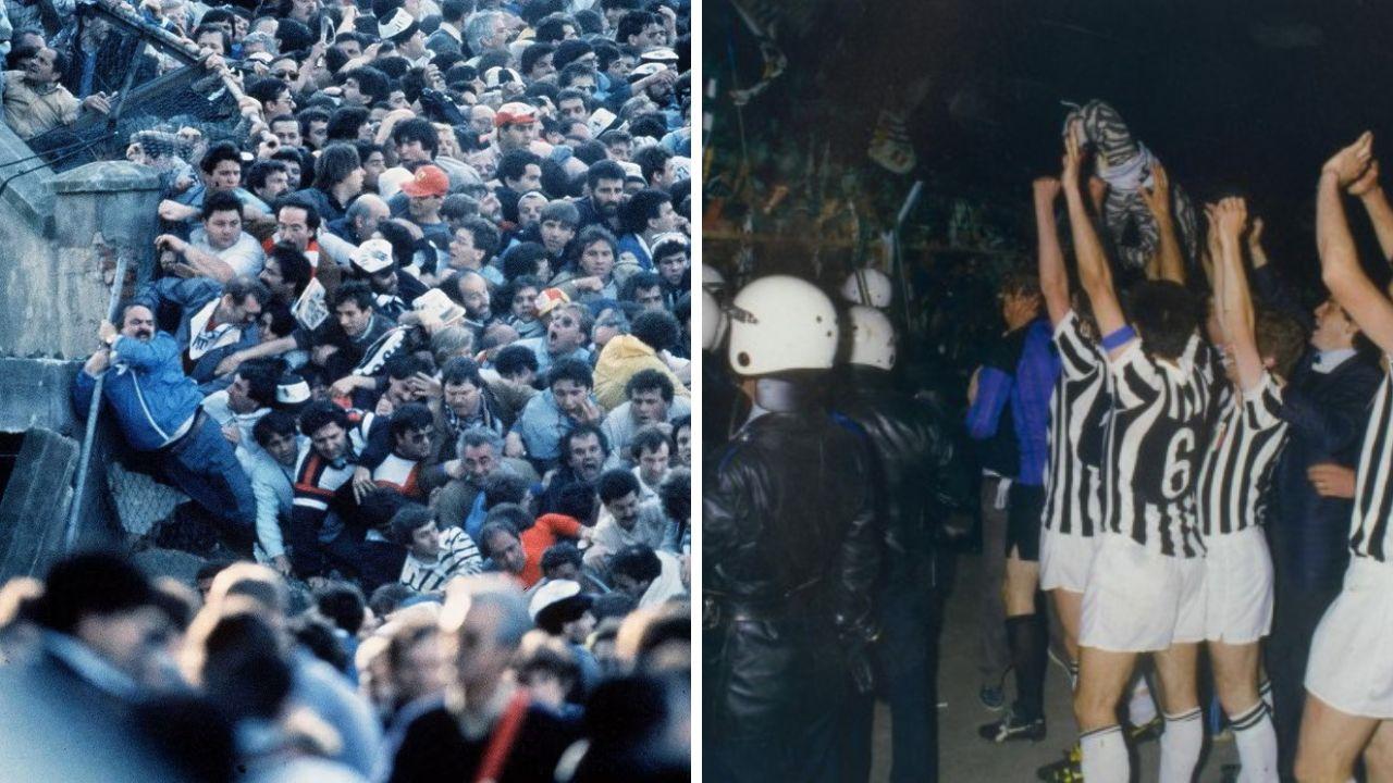 La calca mortale, i giocatori della Juve con la coppa