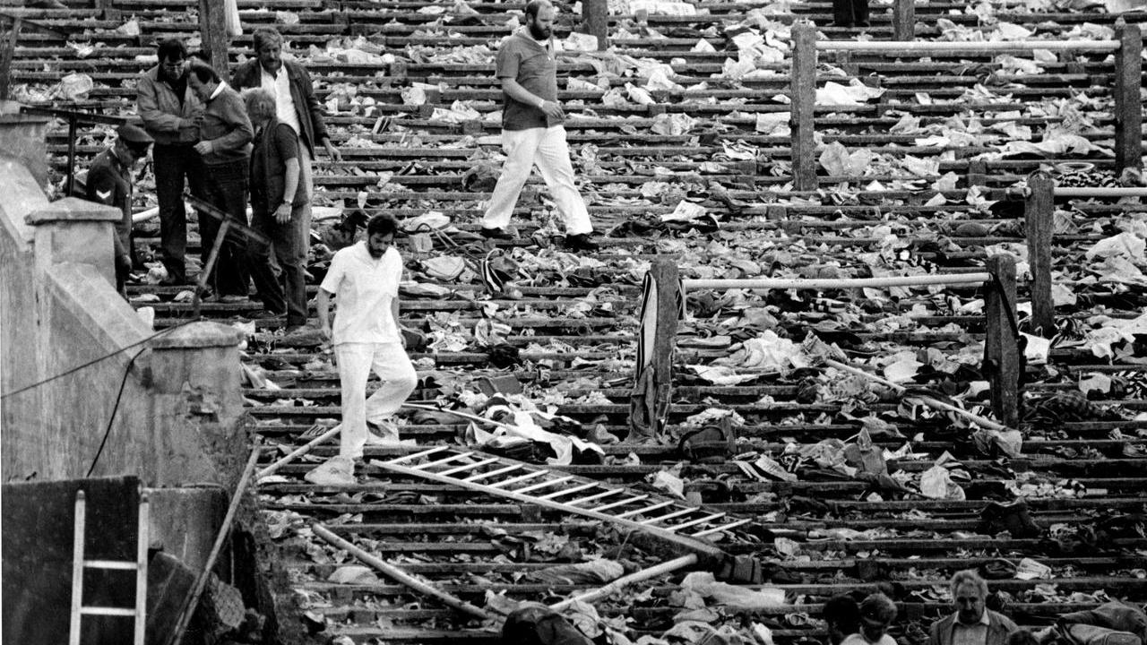 Una scena della strage dell'Heysel