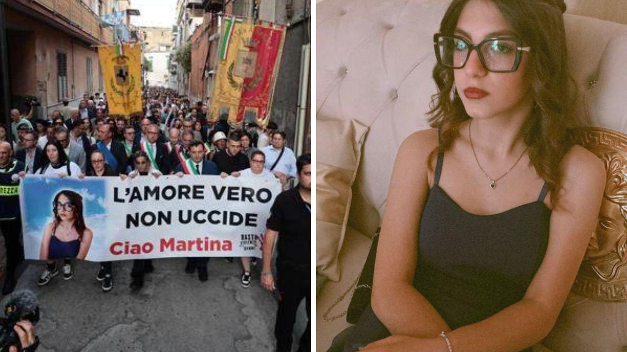 Martina Carbonaro e il corteo in suo ricordo