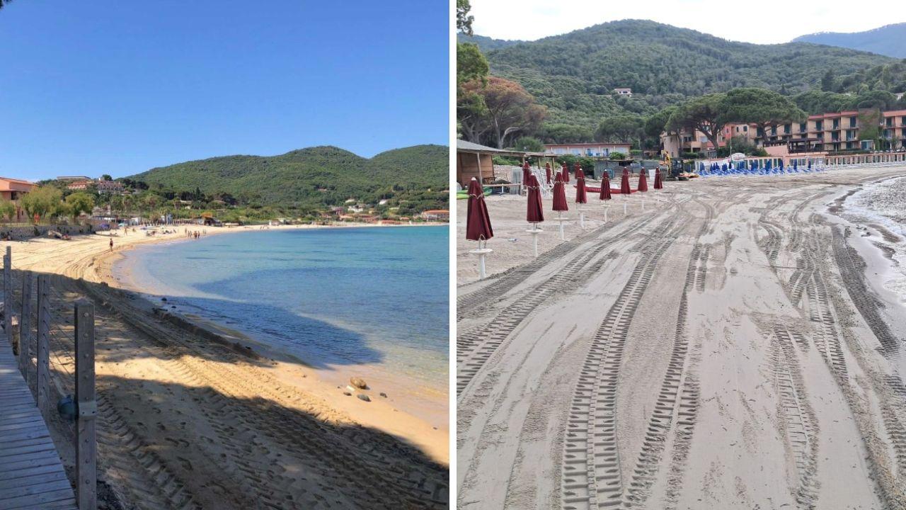 Da sx le spiagge di Procchio e di Spartaia