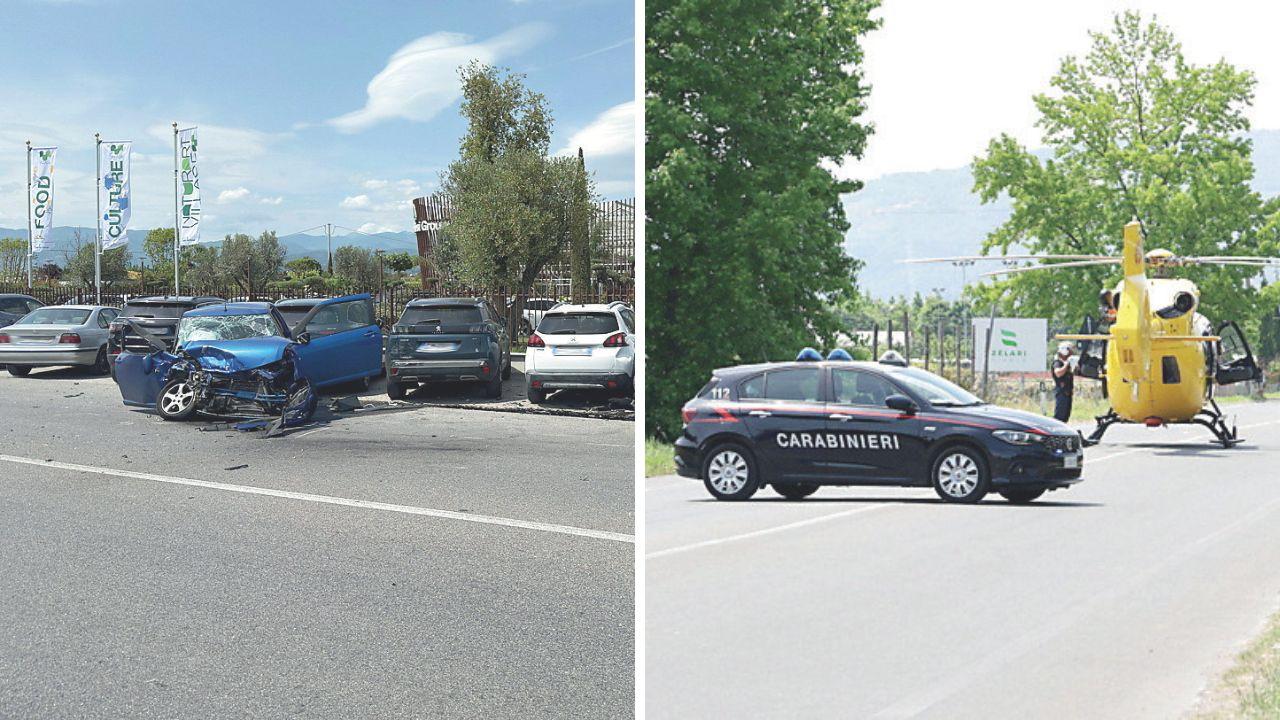 
	L'incidente e i soccorsi (foto Innocenti/Nucci)

