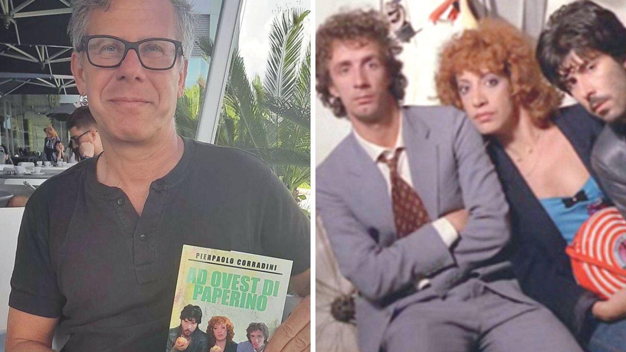 
	A destra&nbsp;Francesco Nuti, Athina Cenci e Alessandro Benvenuti e a sinistra l'autore del libro Pierpaolo Corradini

