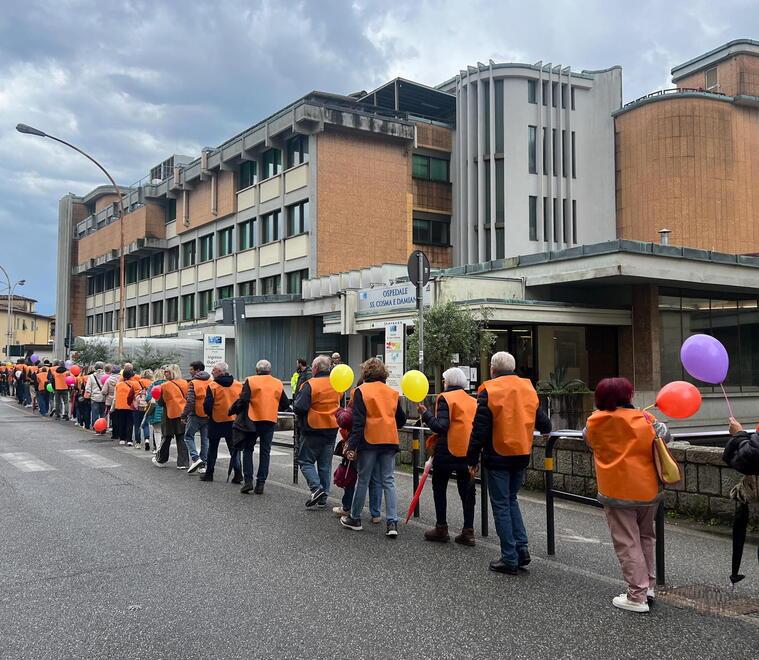
	L'iniziativa a difesa dell'ospedale nell'aprile 2024 (foto Nucci)

