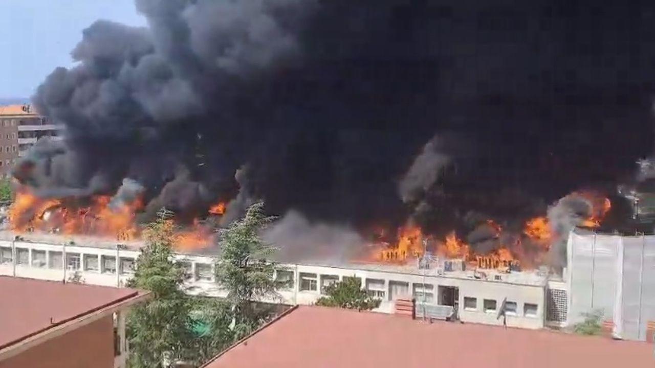 Le fiamme all'unversità di Viterbo 