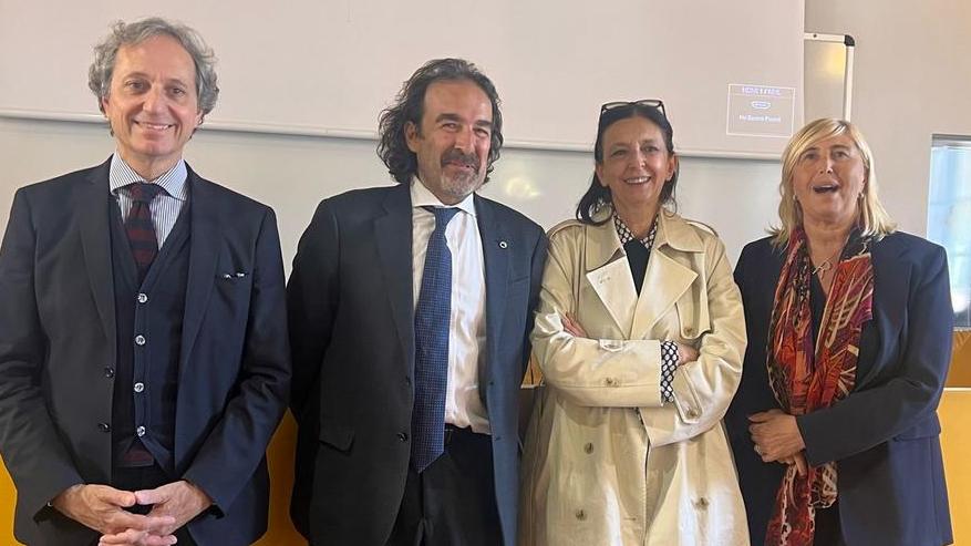 I 4 candidati, con Fabbri e Cucchiara ai lati