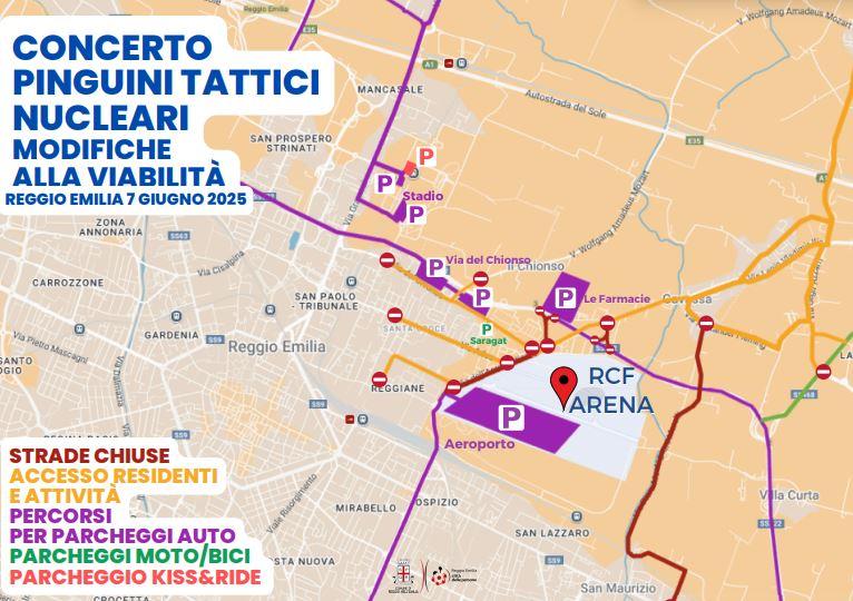 Concerto dei Pinguini Tattici Nucleari: viabilità, strade chiuse, orari. Dieci cose da sapere