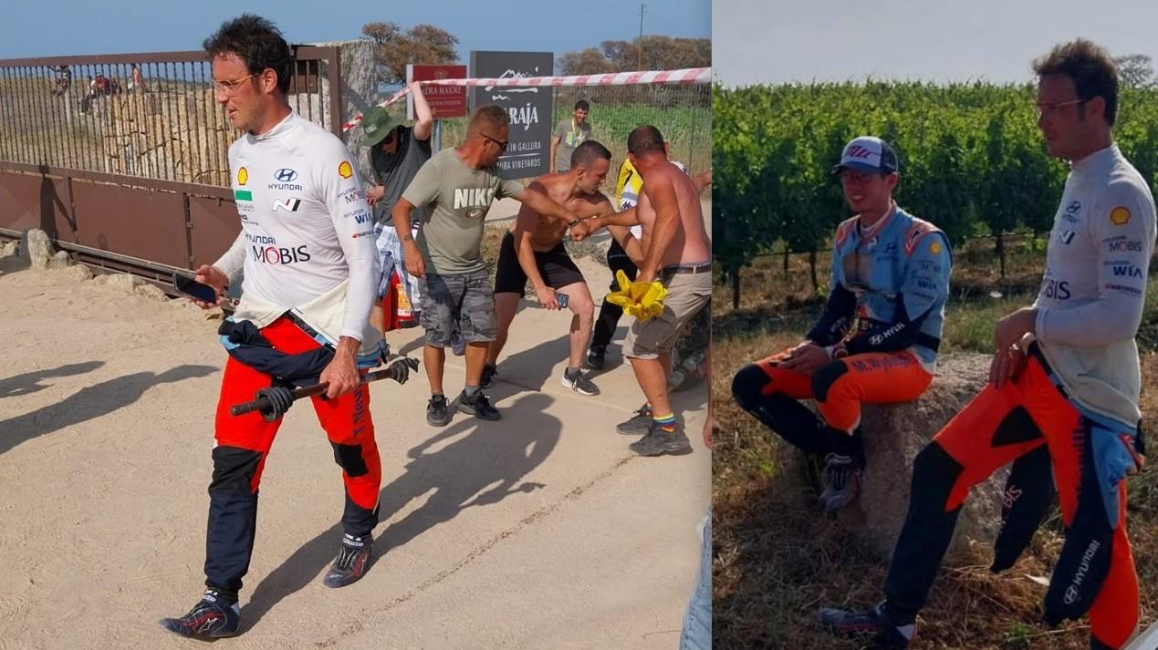 Rally, ancora un incidente nella vigna di Telti: il campione del mondo perde la ruota